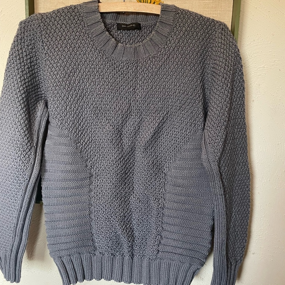 In-side Merino Wool Gray Knit Sweater